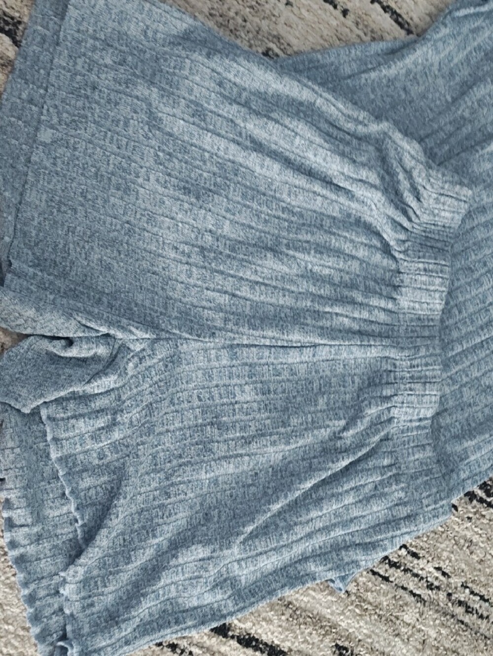 Ekouaer Heathered Light Blue Ribbed Knit Top & Shorts Set - Picture 4 of 5